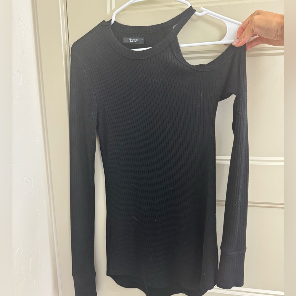 Michael Lauren shoulder cut out long sleeve